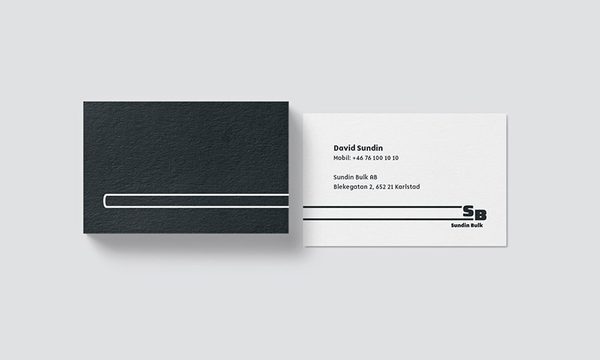 Back and front business card for Sundin Bulk