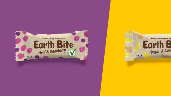 Two bars from vegan brand Earth Bite