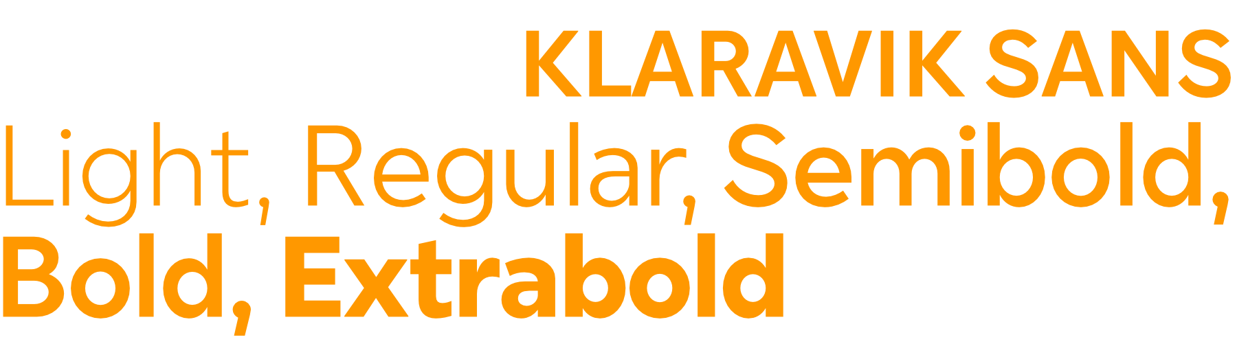 All weights for Klaravik Sans